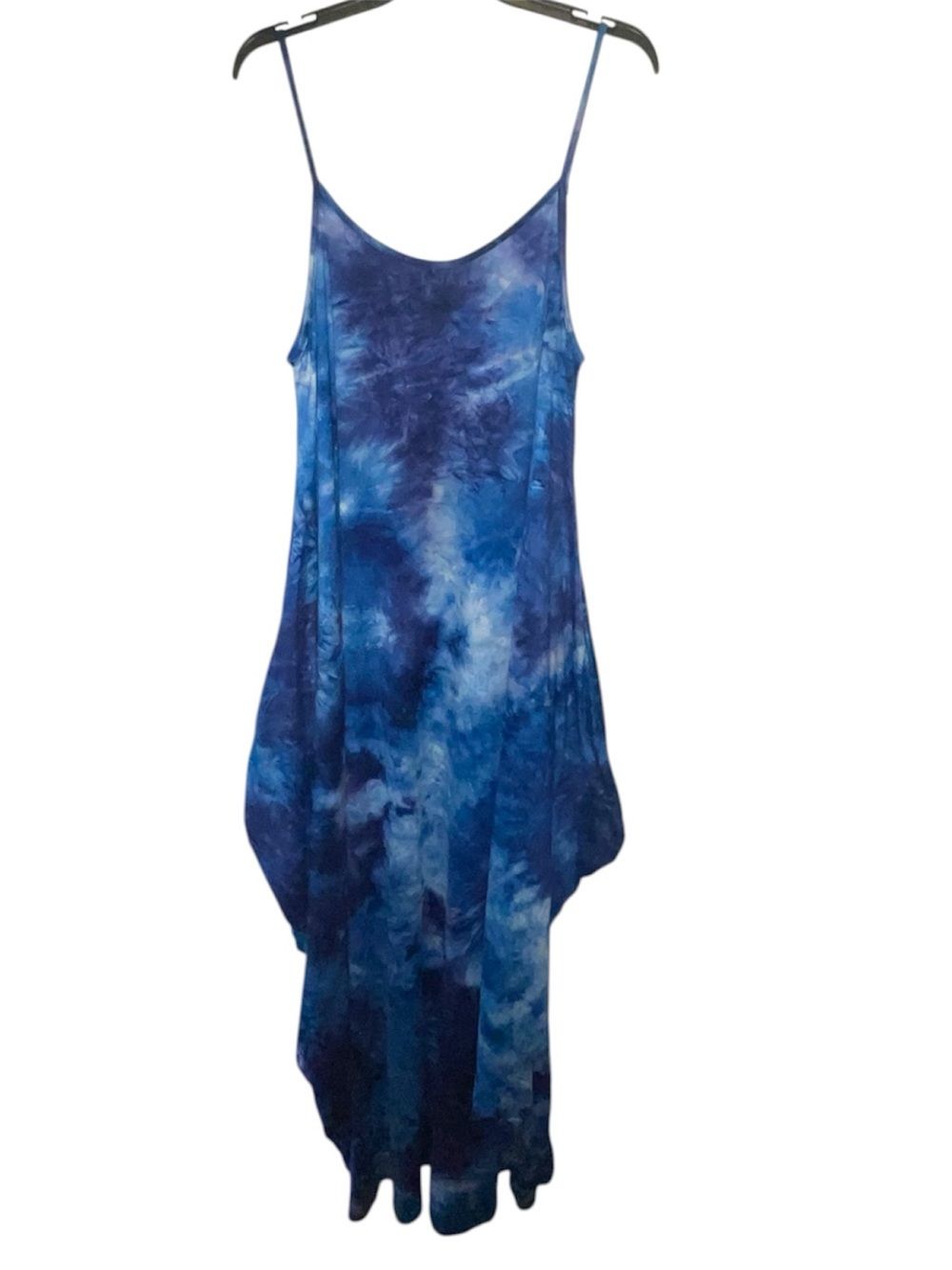 Plus Size Navy Tie-Dye Maxi Dress with Pockets - Picture 2 of 3